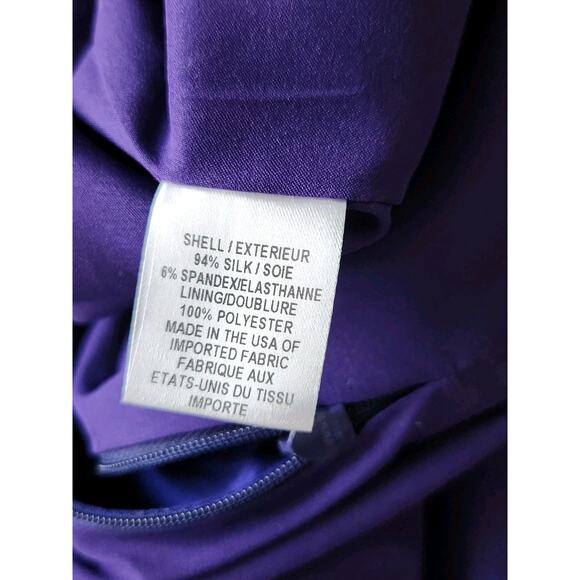 Milly Cobalt Blue Silk Blend Mini Shift Dress sz 4 Butterfly Sleeve Boat Neck - Picture 6 of 9